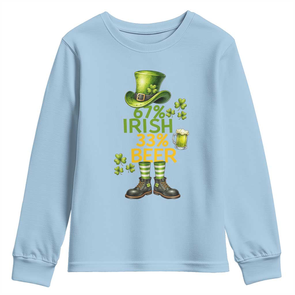 67 Irish 33 Beer Youth Sweatshirt Funny Six Seven Leprechaun Drinking Beer Lover