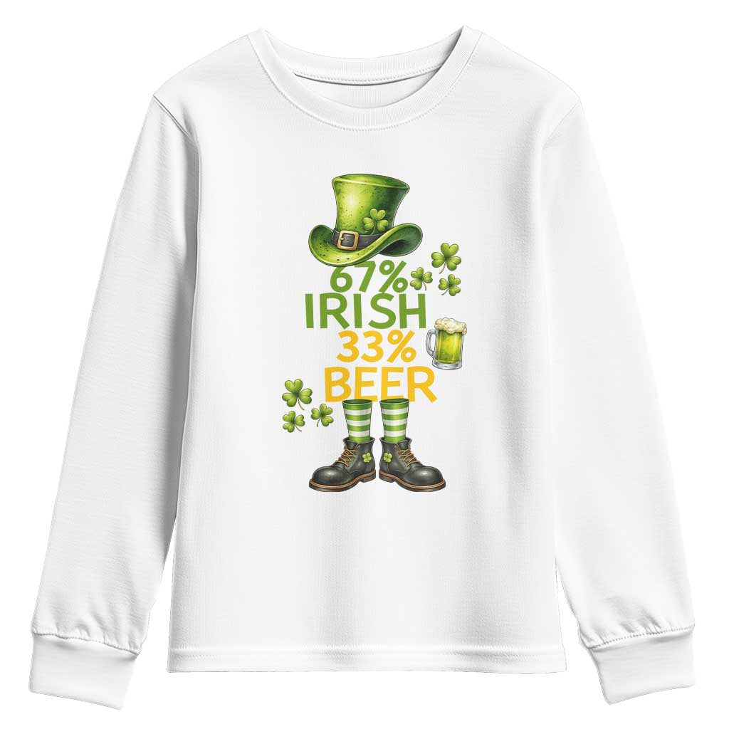 67 Irish 33 Beer Youth Sweatshirt Funny Six Seven Leprechaun Drinking Beer Lover