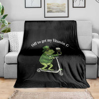 Funny Frog St Patricks Day Meme Throw Blanket Vitamin G Irish Beer