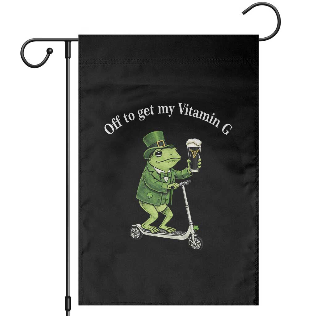 Funny Frog St Patricks Day Meme Garden Flag Vitamin G Irish Beer