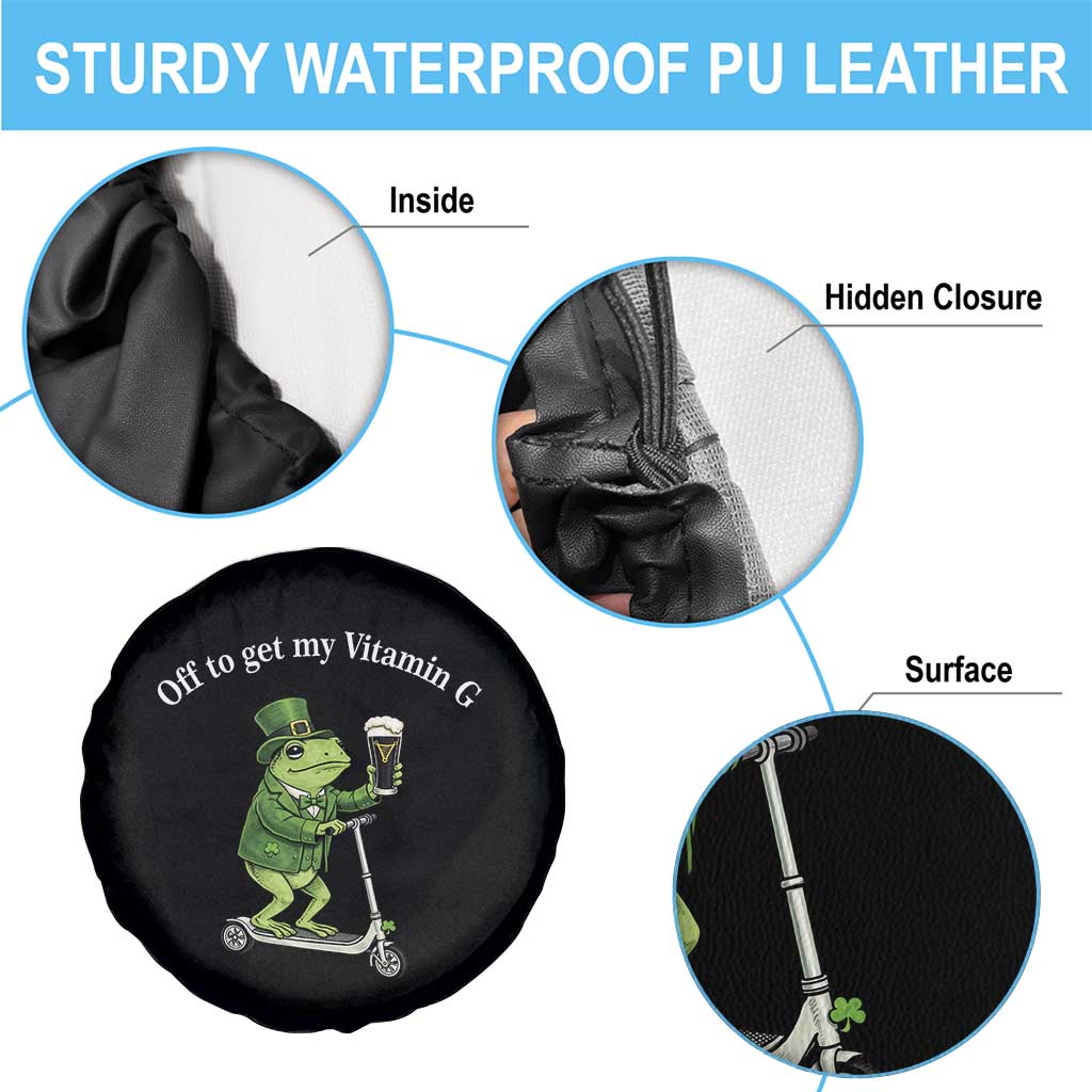 Funny Frog St Patricks Day Meme Spare Tire Cover Vitamin G Irish Beer
