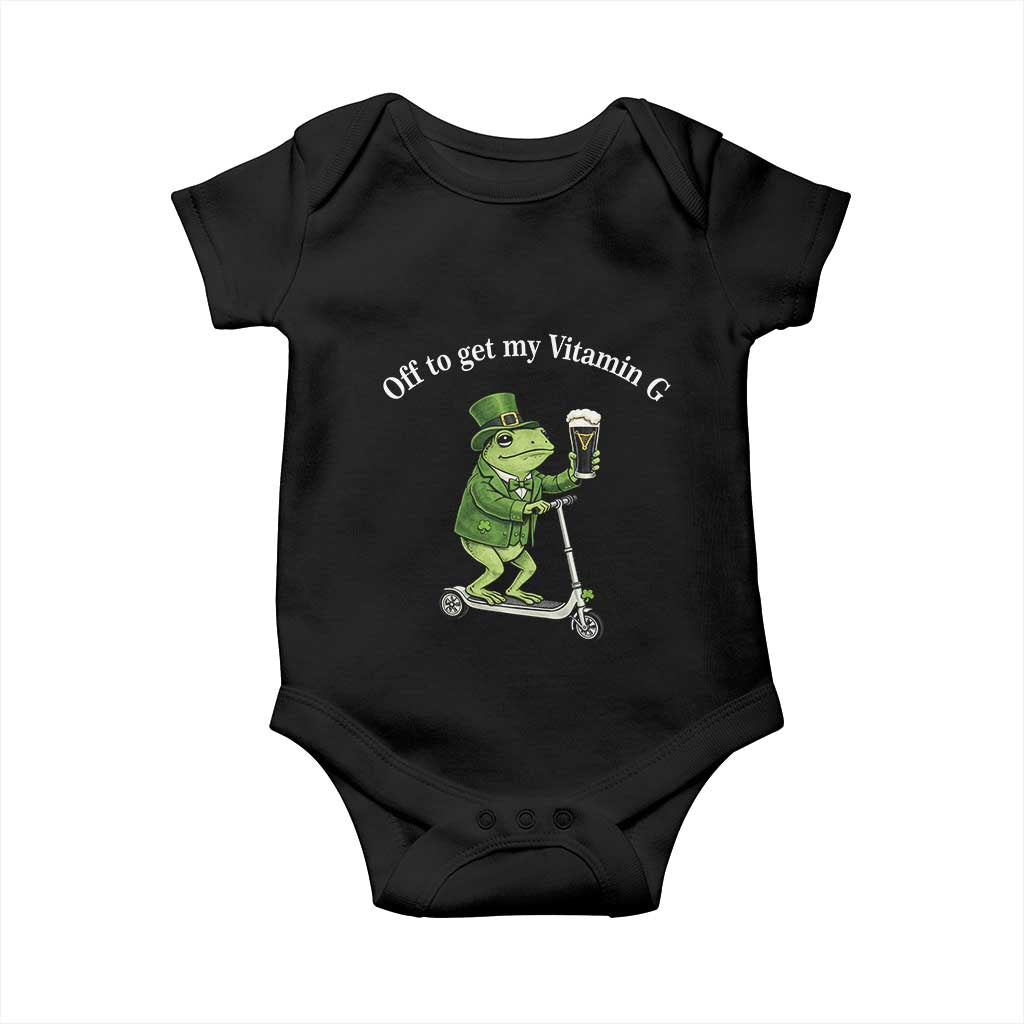 Funny Frog St Patricks Day Meme Baby Onesie Vitamin G Irish Beer