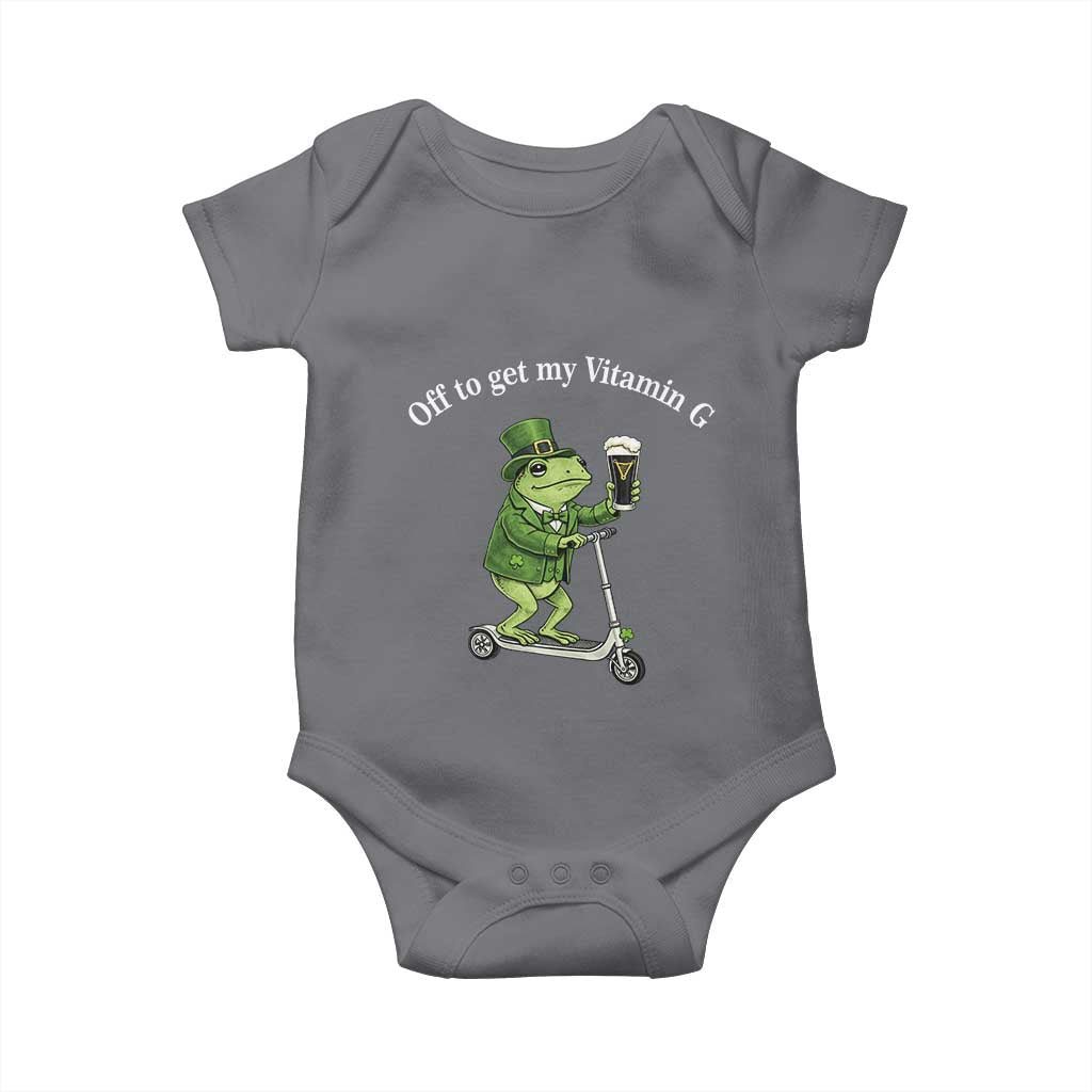 Funny Frog St Patricks Day Meme Baby Onesie Vitamin G Irish Beer