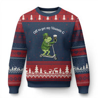 Funny Frog St Patricks Day Meme Ugly Christmas Sweater Vitamin G Irish Beer
