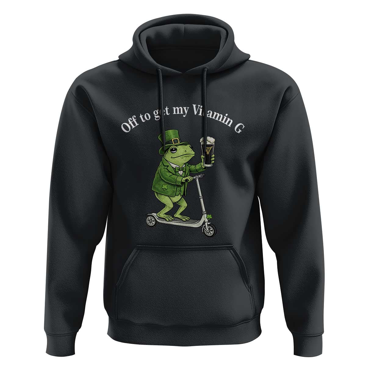 Funny Frog St Patricks Day Meme Hoodie Vitamin G Irish Beer