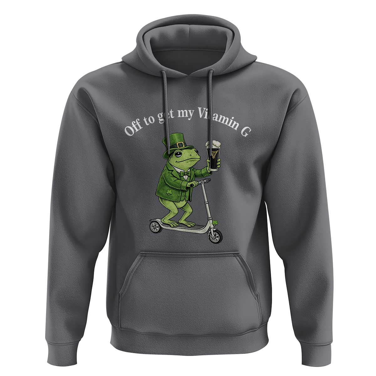 Funny Frog St Patricks Day Meme Hoodie Vitamin G Irish Beer
