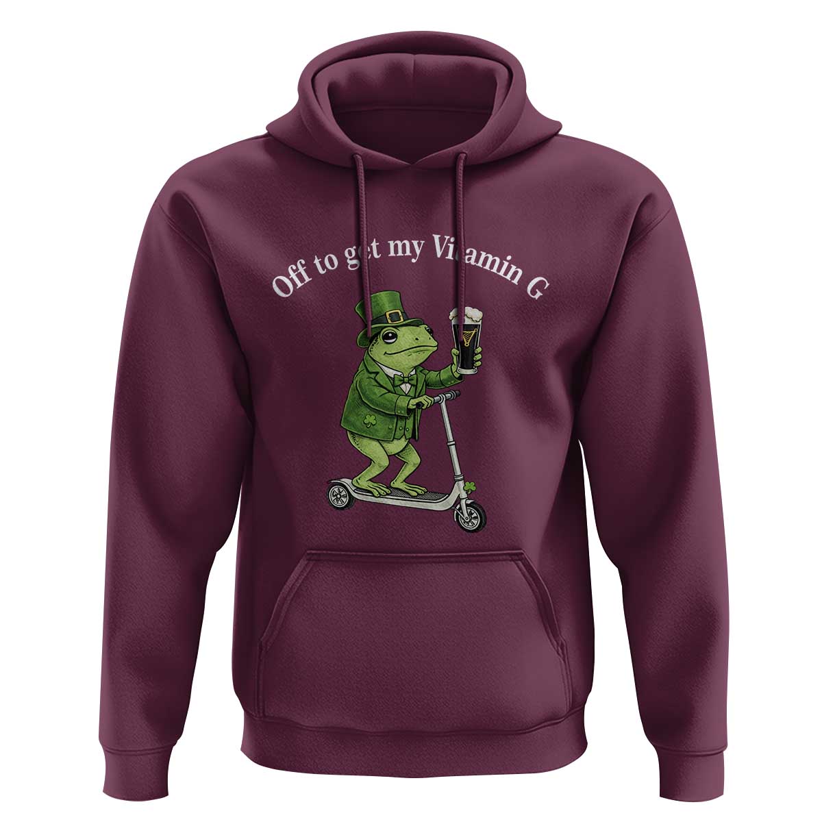 Funny Frog St Patricks Day Meme Hoodie Vitamin G Irish Beer