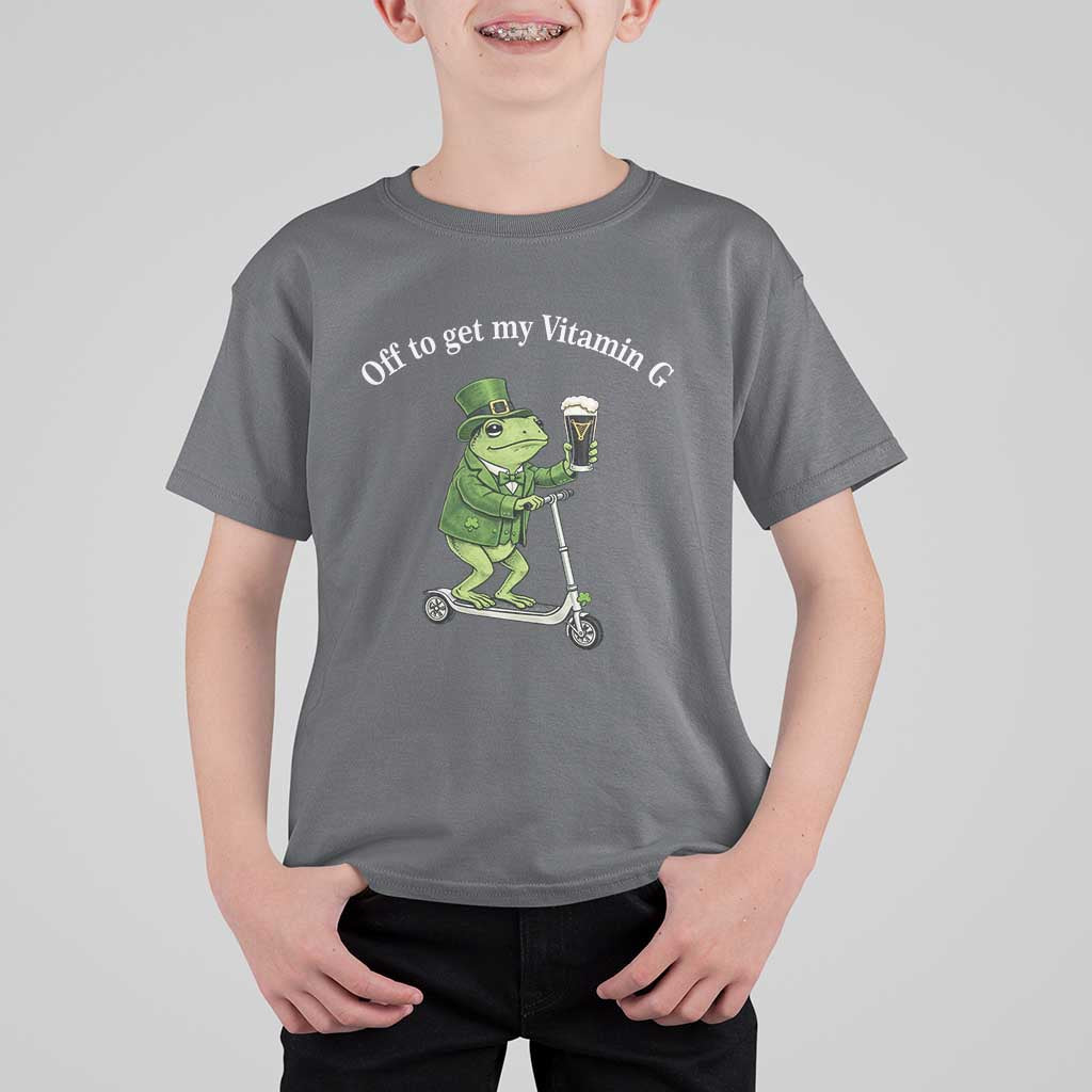 Funny Frog St Patricks Day Meme T Shirt For Kid Vitamin G Irish Beer