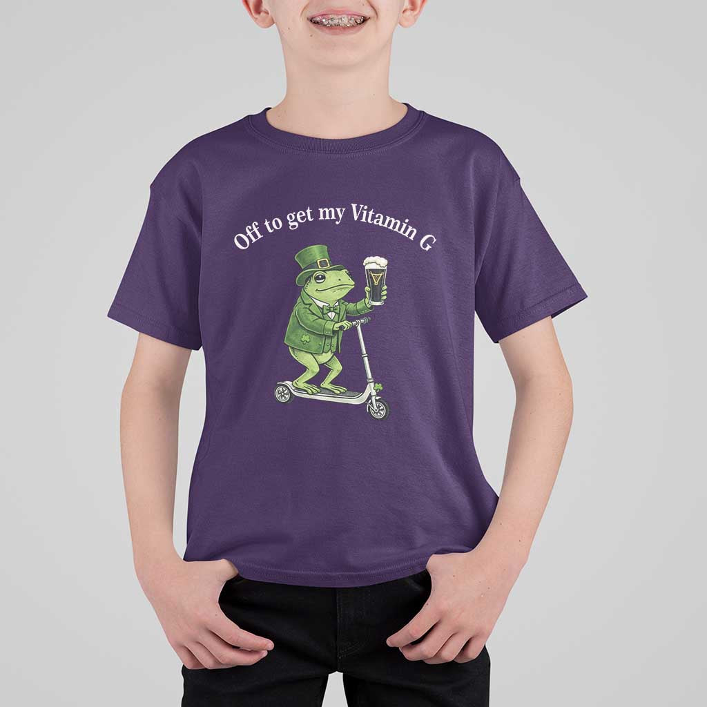 Funny Frog St Patricks Day Meme T Shirt For Kid Vitamin G Irish Beer