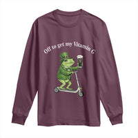 Funny Frog St Patricks Day Meme Long Sleeve Shirt Vitamin G Irish Beer