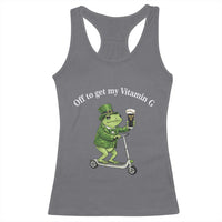 Funny Frog St Patricks Day Meme Racerback Tank Top Vitamin G Irish Beer