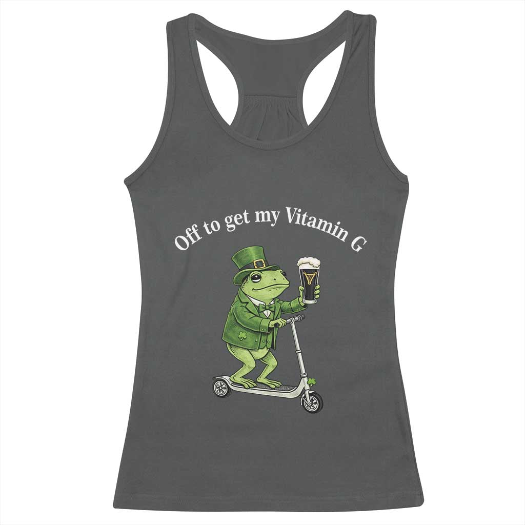 Funny Frog St Patricks Day Meme Racerback Tank Top Vitamin G Irish Beer