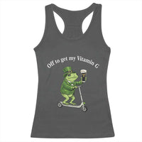 Funny Frog St Patricks Day Meme Racerback Tank Top Vitamin G Irish Beer