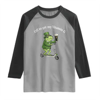 Funny Frog St Patricks Day Meme Raglan Shirt Vitamin G Irish Beer