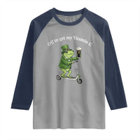 Funny Frog St Patricks Day Meme Raglan Shirt Vitamin G Irish Beer