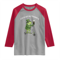 Funny Frog St Patricks Day Meme Raglan Shirt Vitamin G Irish Beer