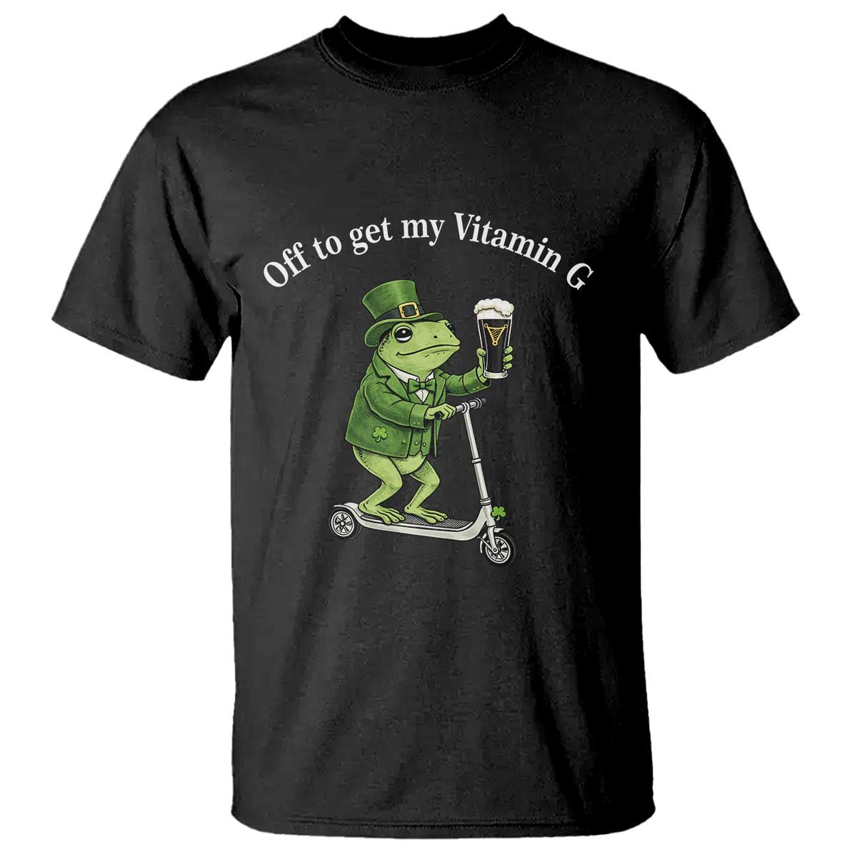 Funny Frog St Patricks Day Meme T Shirt Vitamin G Irish Beer