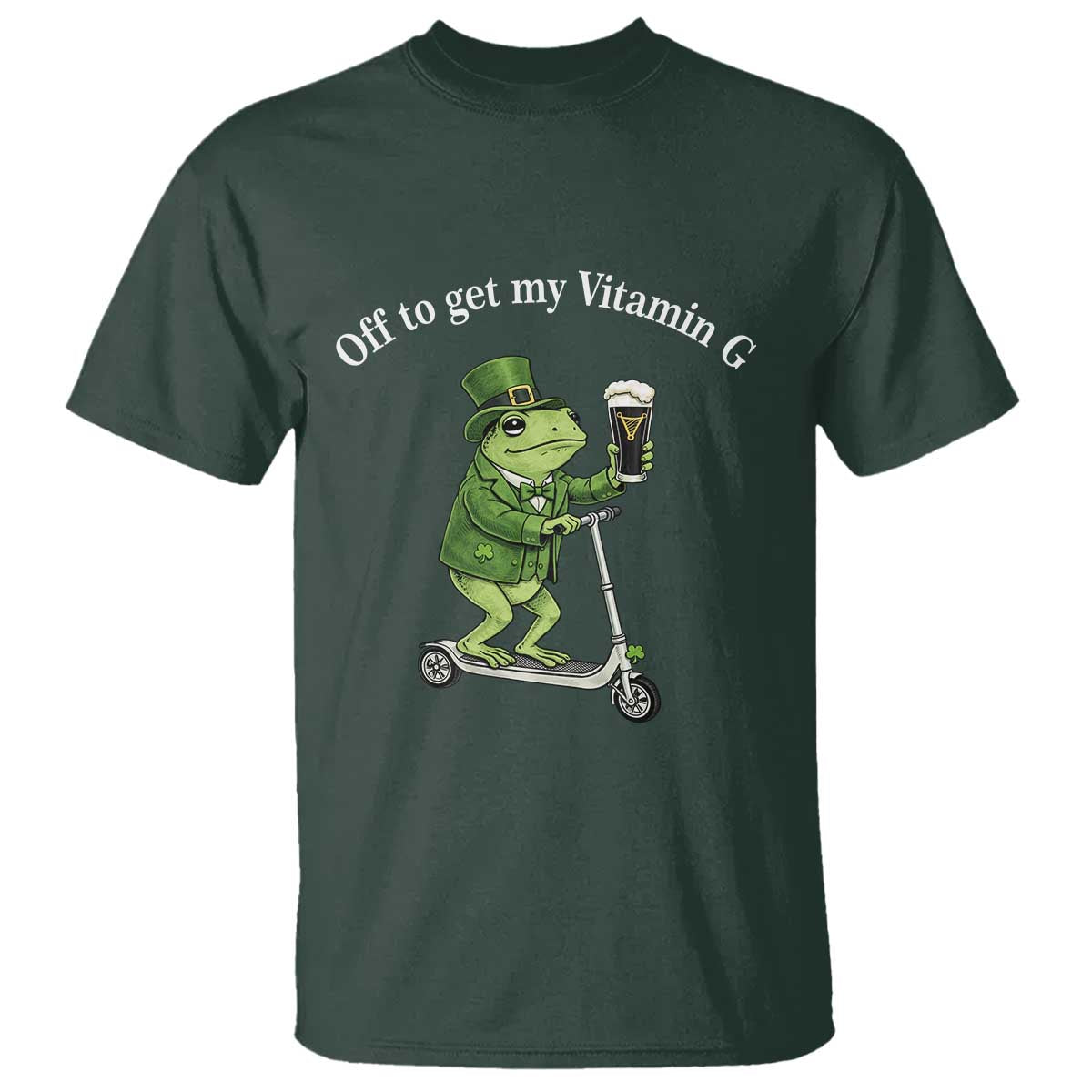 Funny Frog St Patricks Day Meme T Shirt Vitamin G Irish Beer