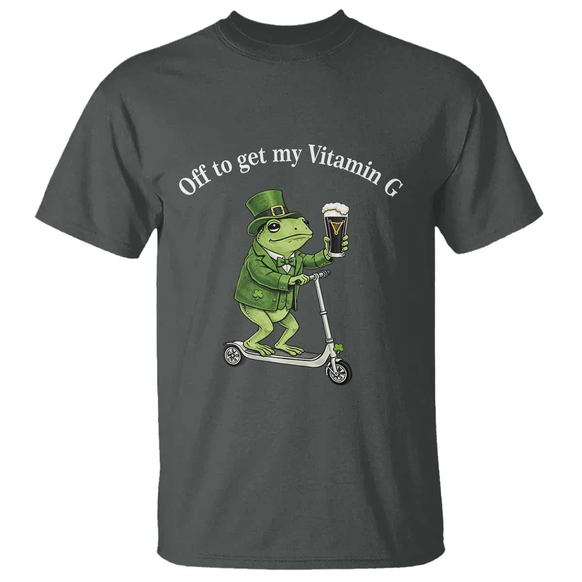 Funny Frog St Patricks Day Meme T Shirt Vitamin G Irish Beer