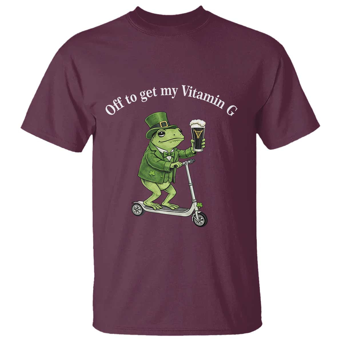 Funny Frog St Patricks Day Meme T Shirt Vitamin G Irish Beer