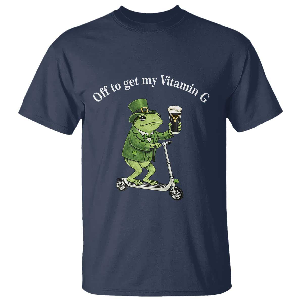 Funny Frog St Patricks Day Meme T Shirt Vitamin G Irish Beer