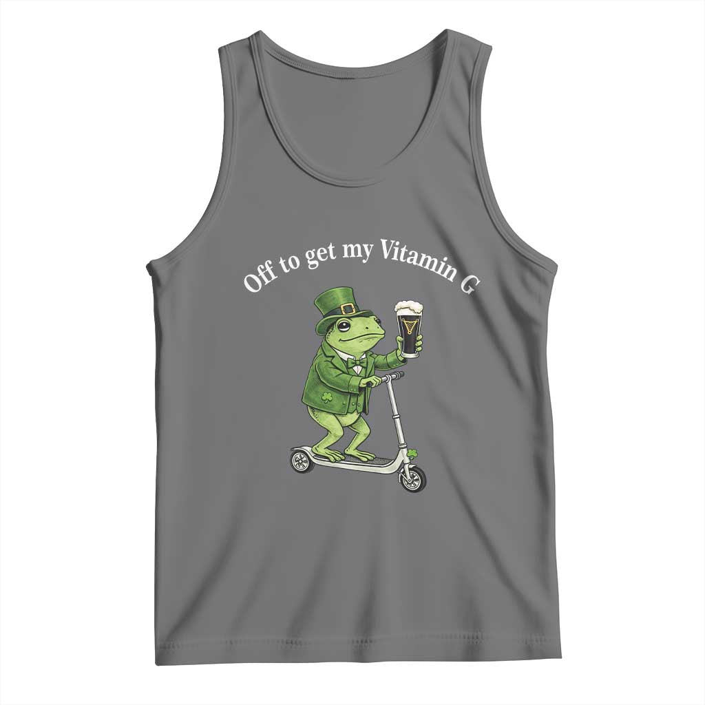 Funny Frog St Patricks Day Meme Tank Top Vitamin G Irish Beer