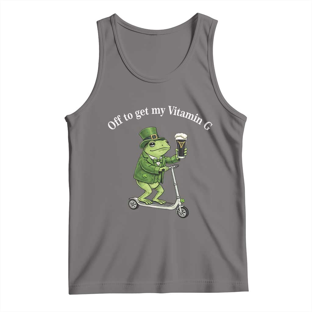 Funny Frog St Patricks Day Meme Tank Top Vitamin G Irish Beer
