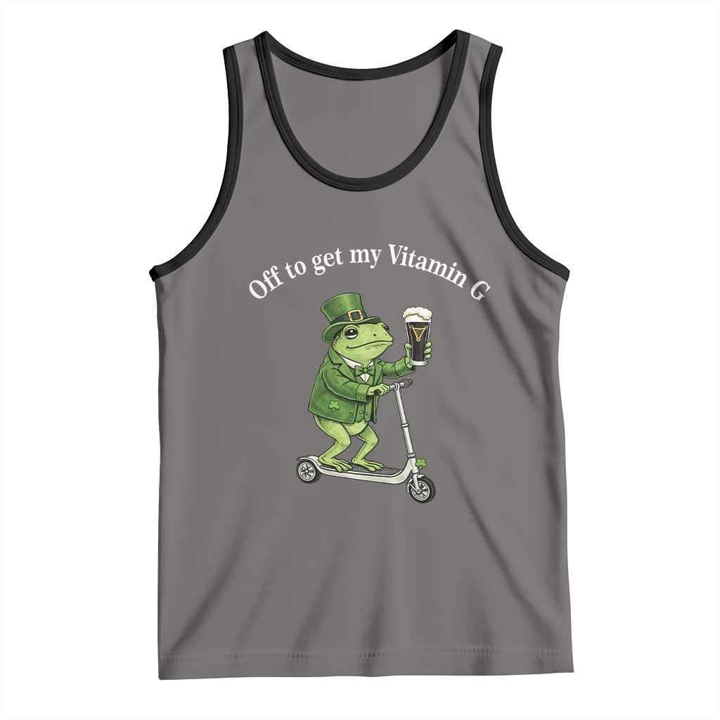 Funny Frog St Patricks Day Meme Tank Top Vitamin G Irish Beer