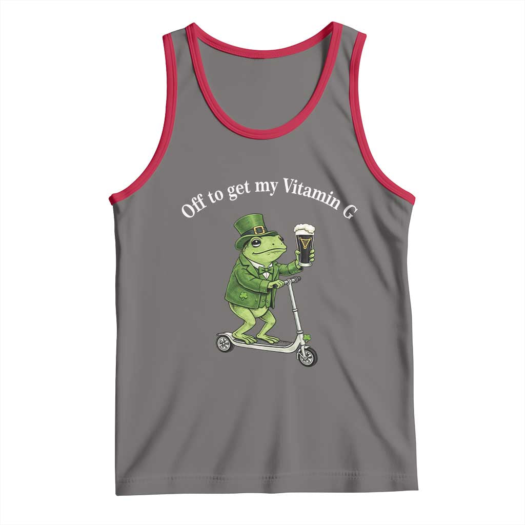 Funny Frog St Patricks Day Meme Tank Top Vitamin G Irish Beer