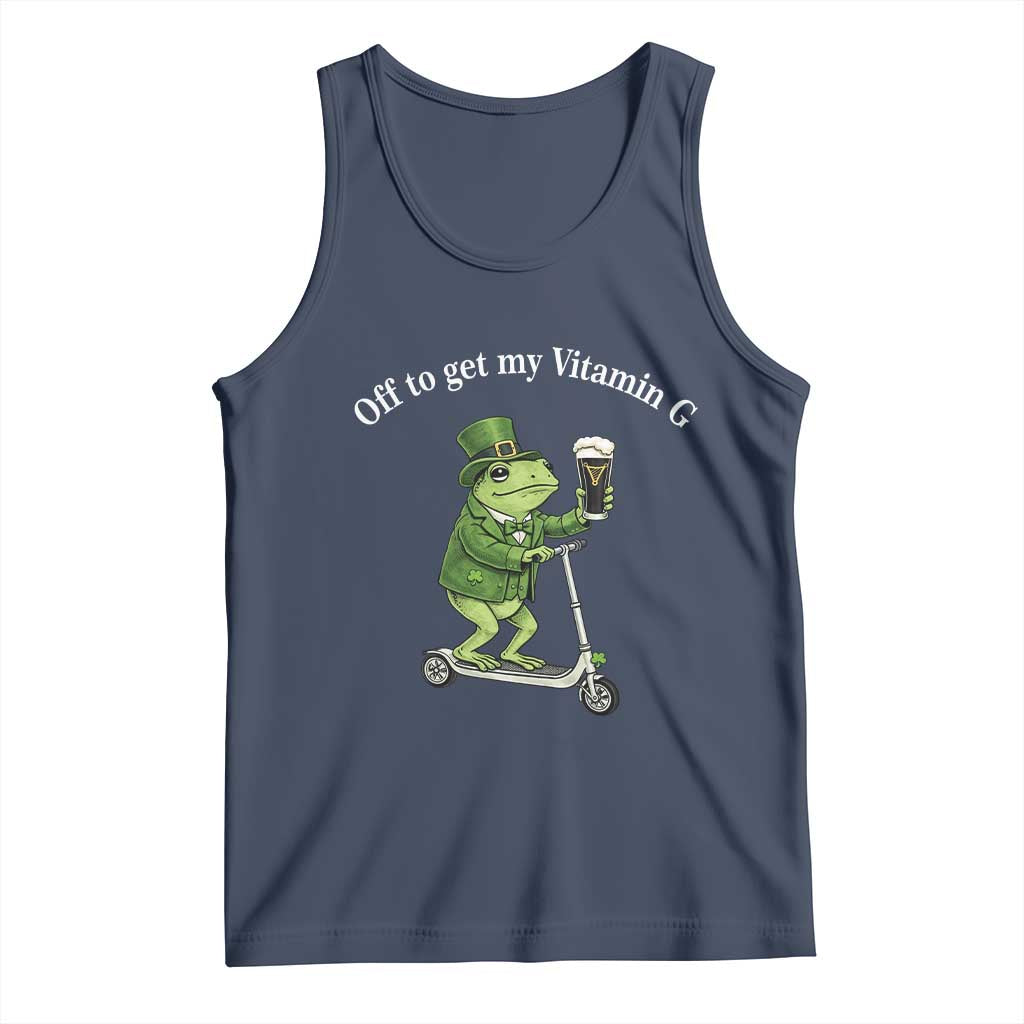 Funny Frog St Patricks Day Meme Tank Top Vitamin G Irish Beer