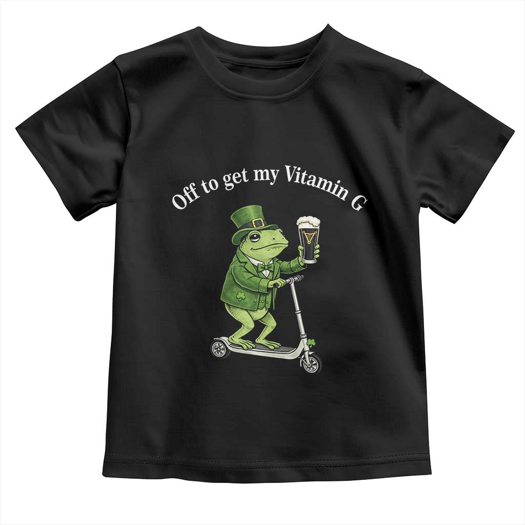 Funny Frog St Patricks Day Meme Toddler T Shirt Vitamin G Irish Beer