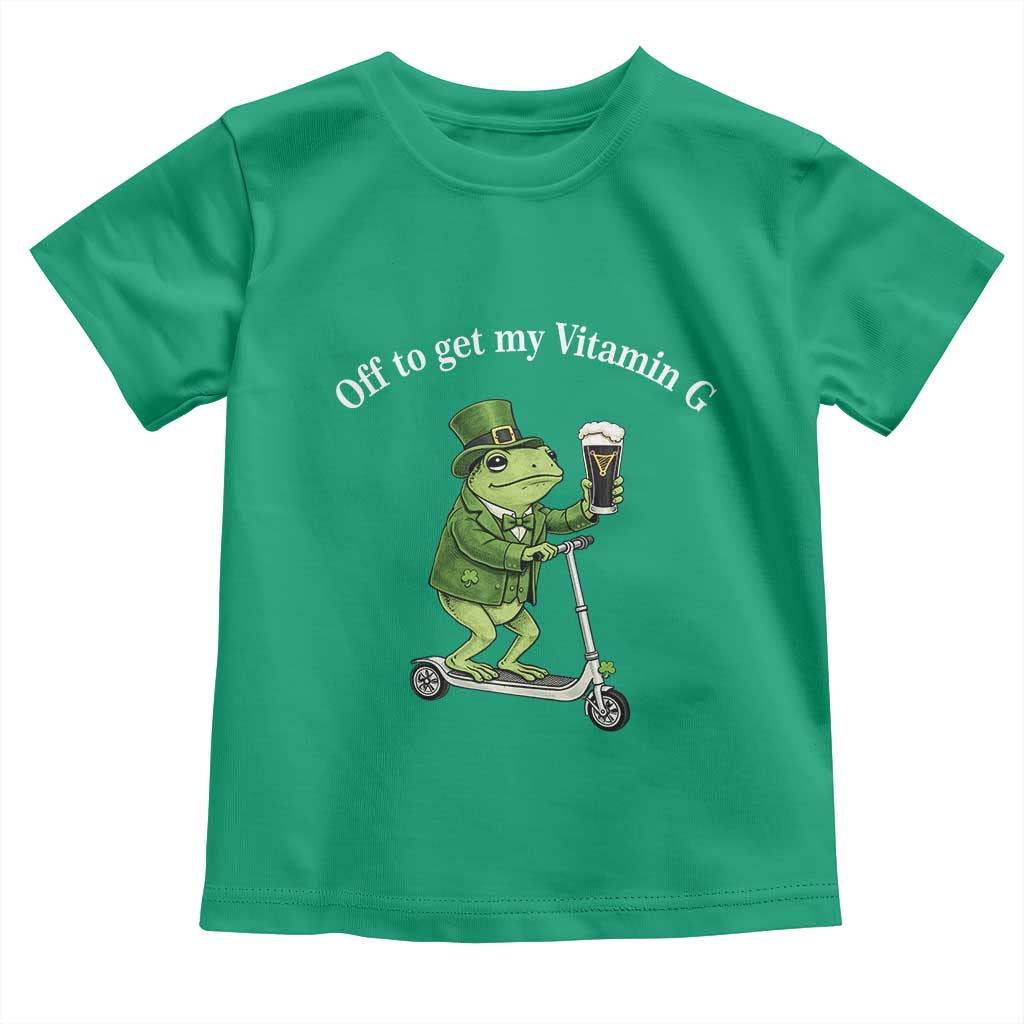Funny Frog St Patricks Day Meme Toddler T Shirt Vitamin G Irish Beer