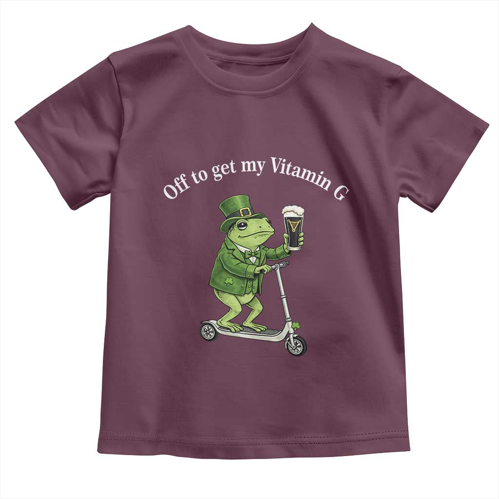 Funny Frog St Patricks Day Meme Toddler T Shirt Vitamin G Irish Beer