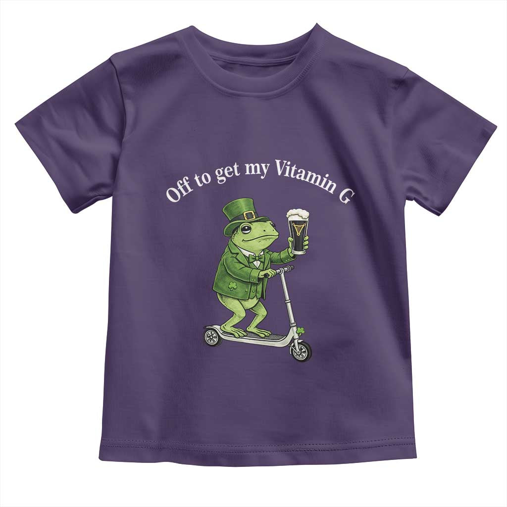 Funny Frog St Patricks Day Meme Toddler T Shirt Vitamin G Irish Beer