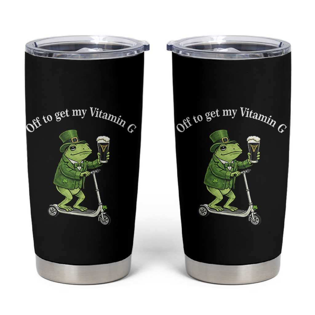 Funny Frog St Patricks Day Meme Tumbler Cup Vitamin G Irish Beer