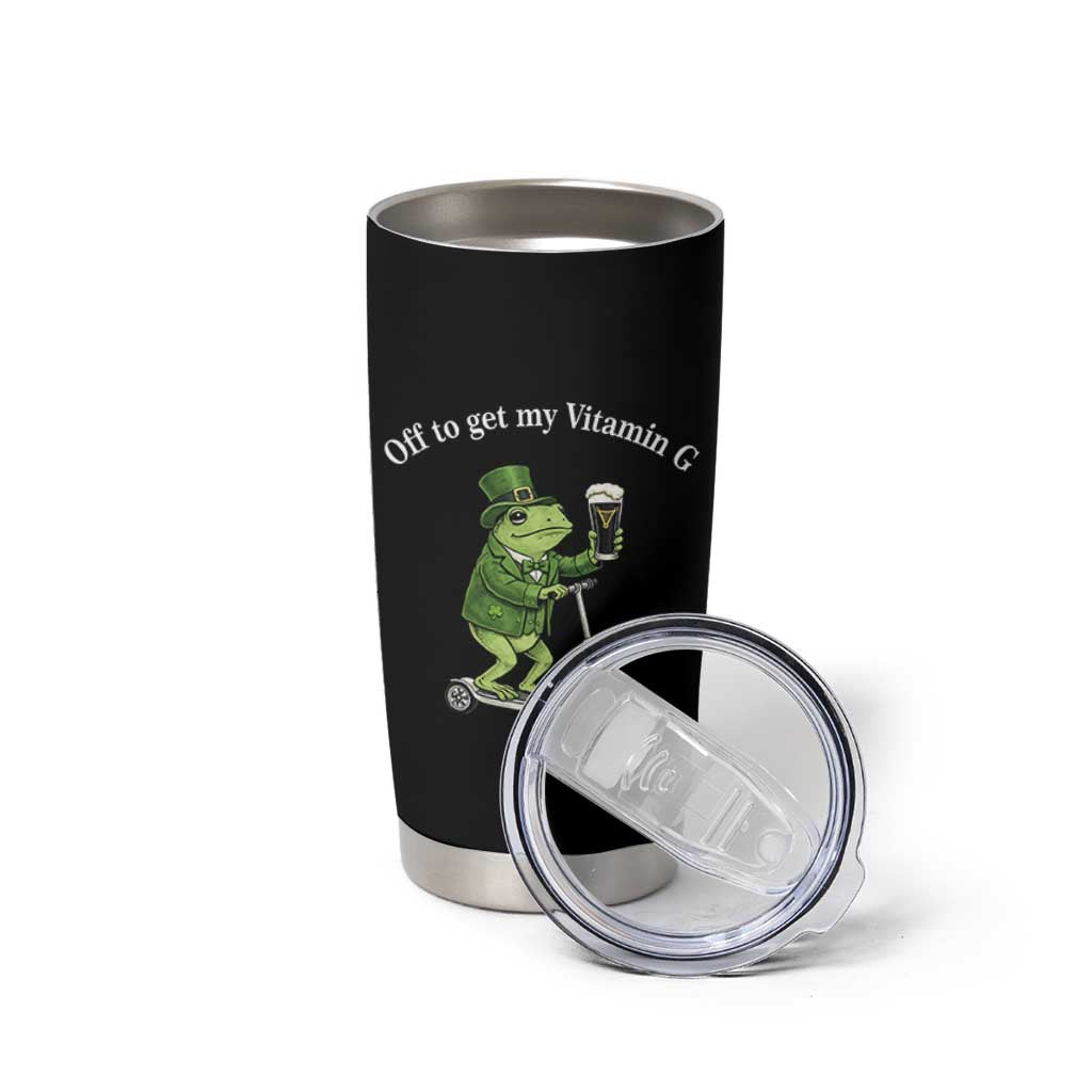 Funny Frog St Patricks Day Meme Tumbler Cup Vitamin G Irish Beer