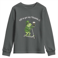 Funny Frog St Patricks Day Meme Youth Sweatshirt Vitamin G Irish Beer