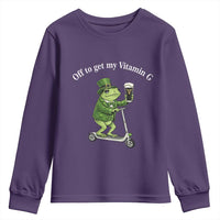 Funny Frog St Patricks Day Meme Youth Sweatshirt Vitamin G Irish Beer