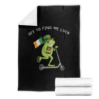 Funny Frog Christian St Patricks Day Throw Blanket Off To Find Me Lucky