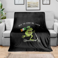 Funny Frog Christian St Patricks Day Throw Blanket Off To Find Me Lucky