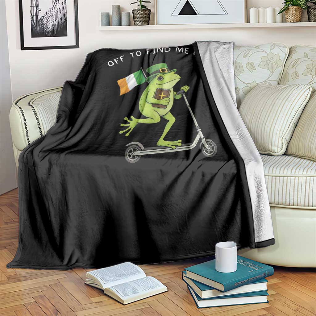 Funny Frog Christian St Patricks Day Throw Blanket Off To Find Me Lucky
