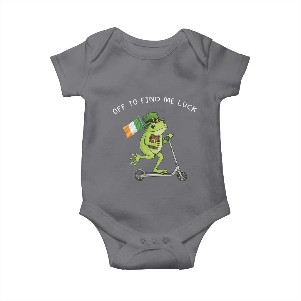Funny Frog Christian St Patricks Day Baby Onesie Off To Find Me Lucky