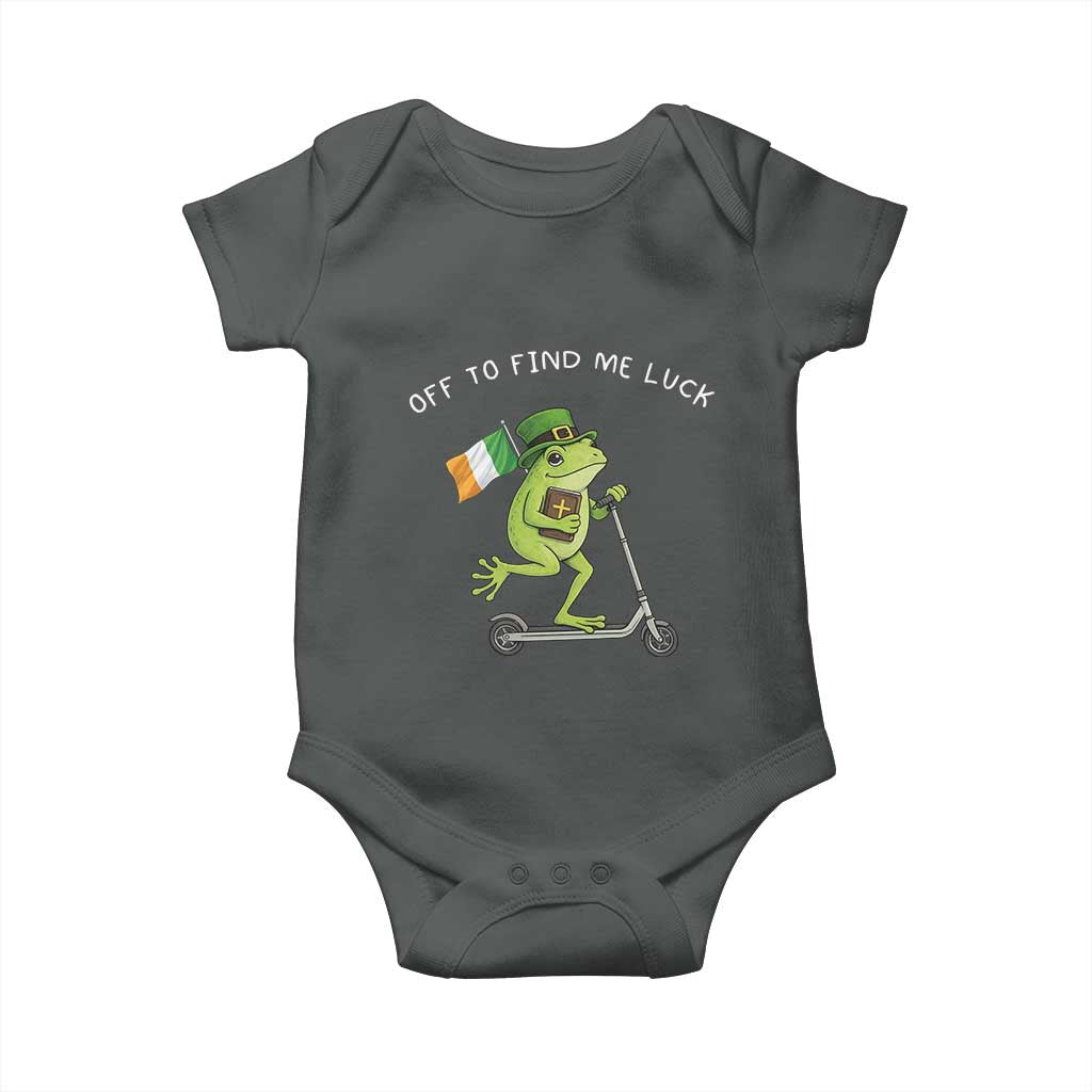 Funny Frog Christian St Patricks Day Baby Onesie Off To Find Me Lucky