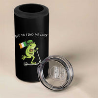 Funny Frog Christian St Patricks Day 4 in 1 Can Cooler Tumbler Off To Find Me Lucky
