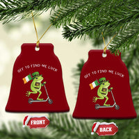 Funny Frog Christian St Patricks Day Ceramic Ornament Off To Find Me Lucky