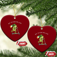 Funny Frog Christian St Patricks Day Ceramic Ornament Off To Find Me Lucky