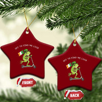 Funny Frog Christian St Patricks Day Ceramic Ornament Off To Find Me Lucky