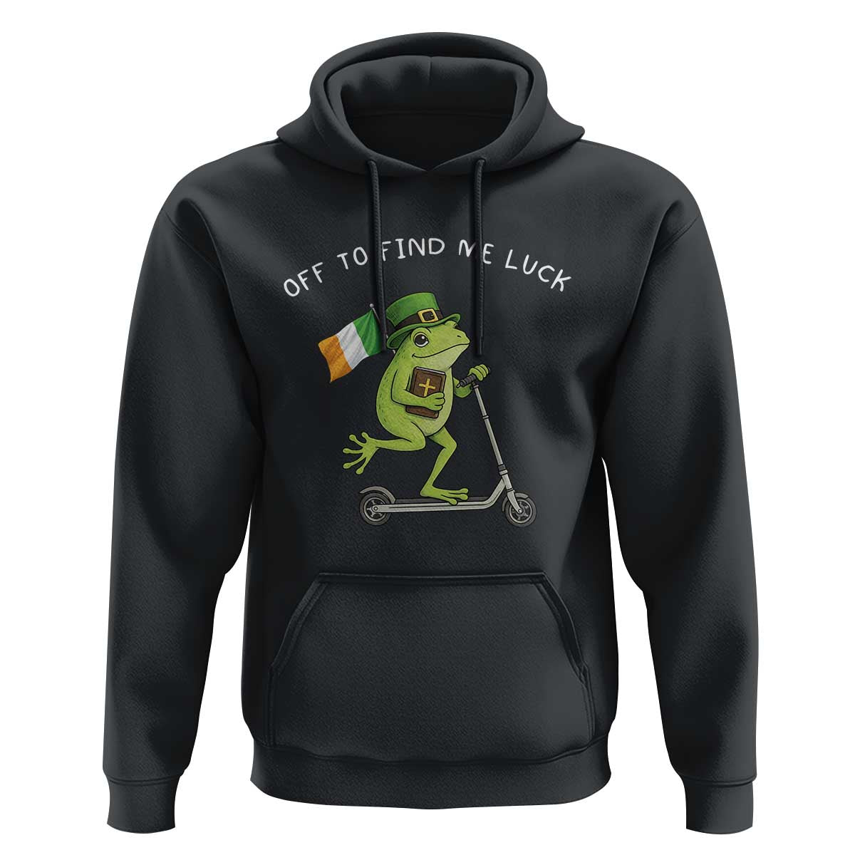 Funny Frog Christian St Patricks Day Hoodie Off To Find Me Lucky