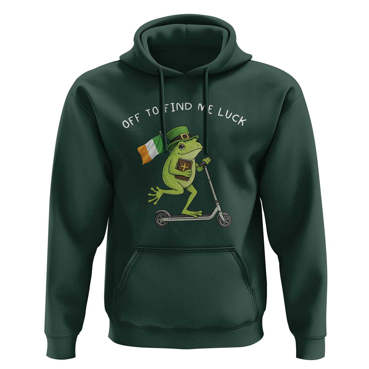 Funny Frog Christian St Patricks Day Hoodie Off To Find Me Lucky