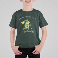 Funny Frog Christian St Patricks Day T Shirt For Kid Off To Find Me Lucky
